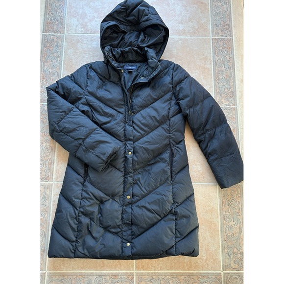 Lands' End Jackets & Blazers - Lands' End Black Nylon Goose Down Filled Coat Women's size XS
